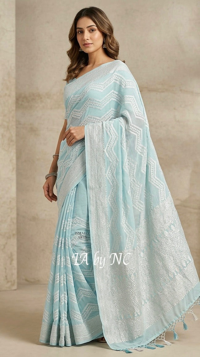 Baby Banarasi Pure Khaddi Georgette Saree