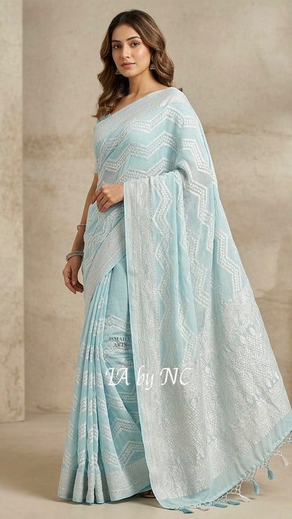 Baby Banarasi Pure Khaddi Georgette Saree