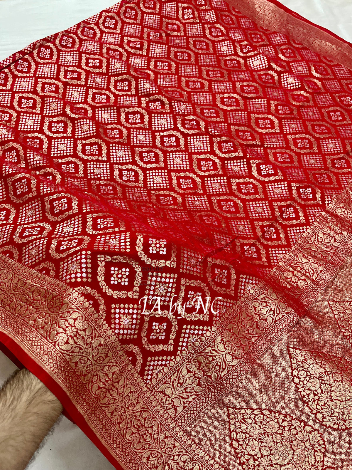 Crimson Banarasi Pure Khaddi Georgette Sona Rupa Saree