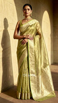 Sage Banarasi Pure Tissue Silk Saree