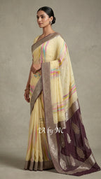 Chestnut Banarasi Pure Khaddi Georgette Kadwa Saree