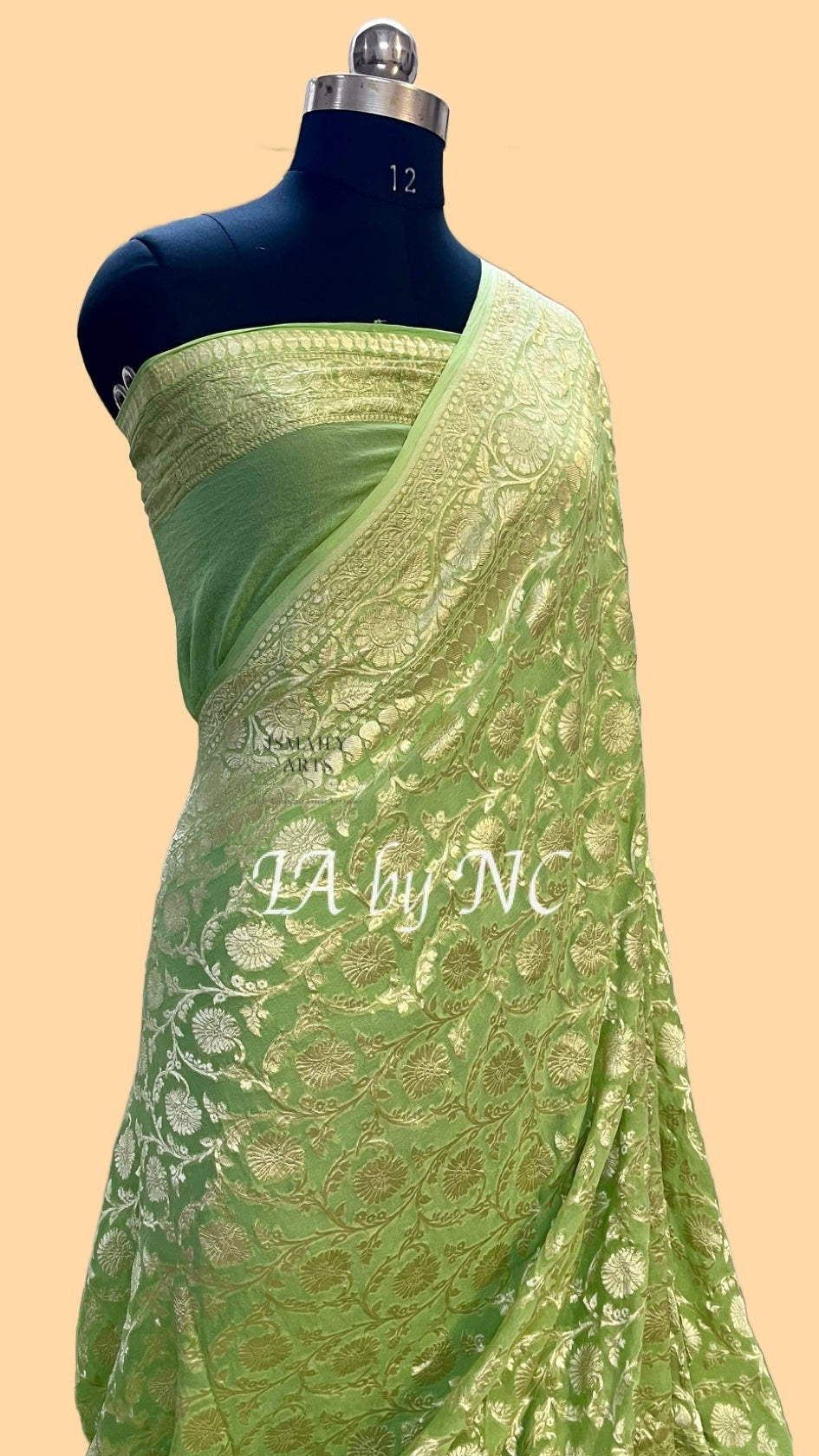 Iguana Banarasi Pure Khaddi Georgette Saree