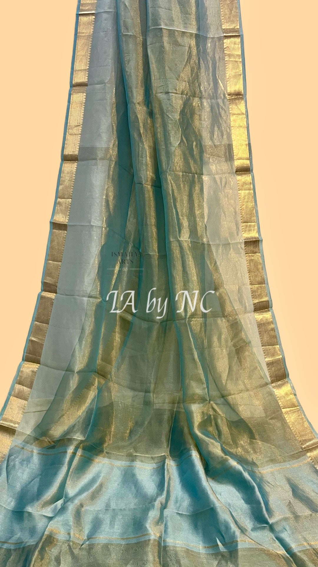 Turquoise Banarasi Pure Tissue Silk Saree