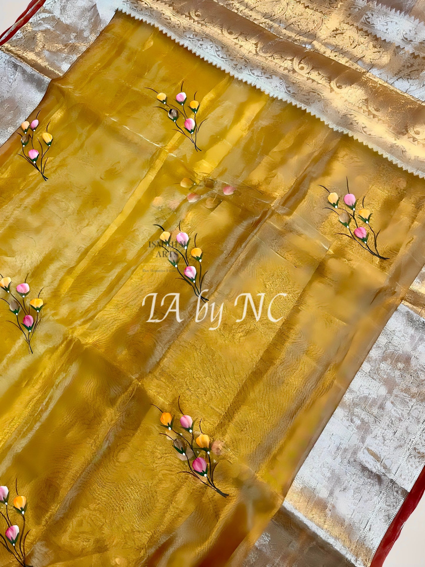 Goldenrod Banarasi Pure Tissue Silk Saree