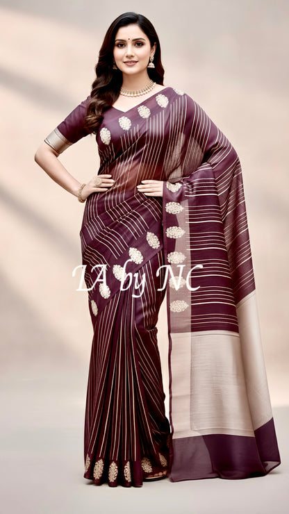 Hickory Banarasi Pure Kora Organza Kadwa Saree