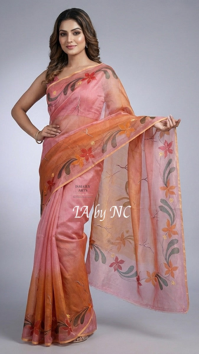 French Banarasi Pure Kora Organza Saree