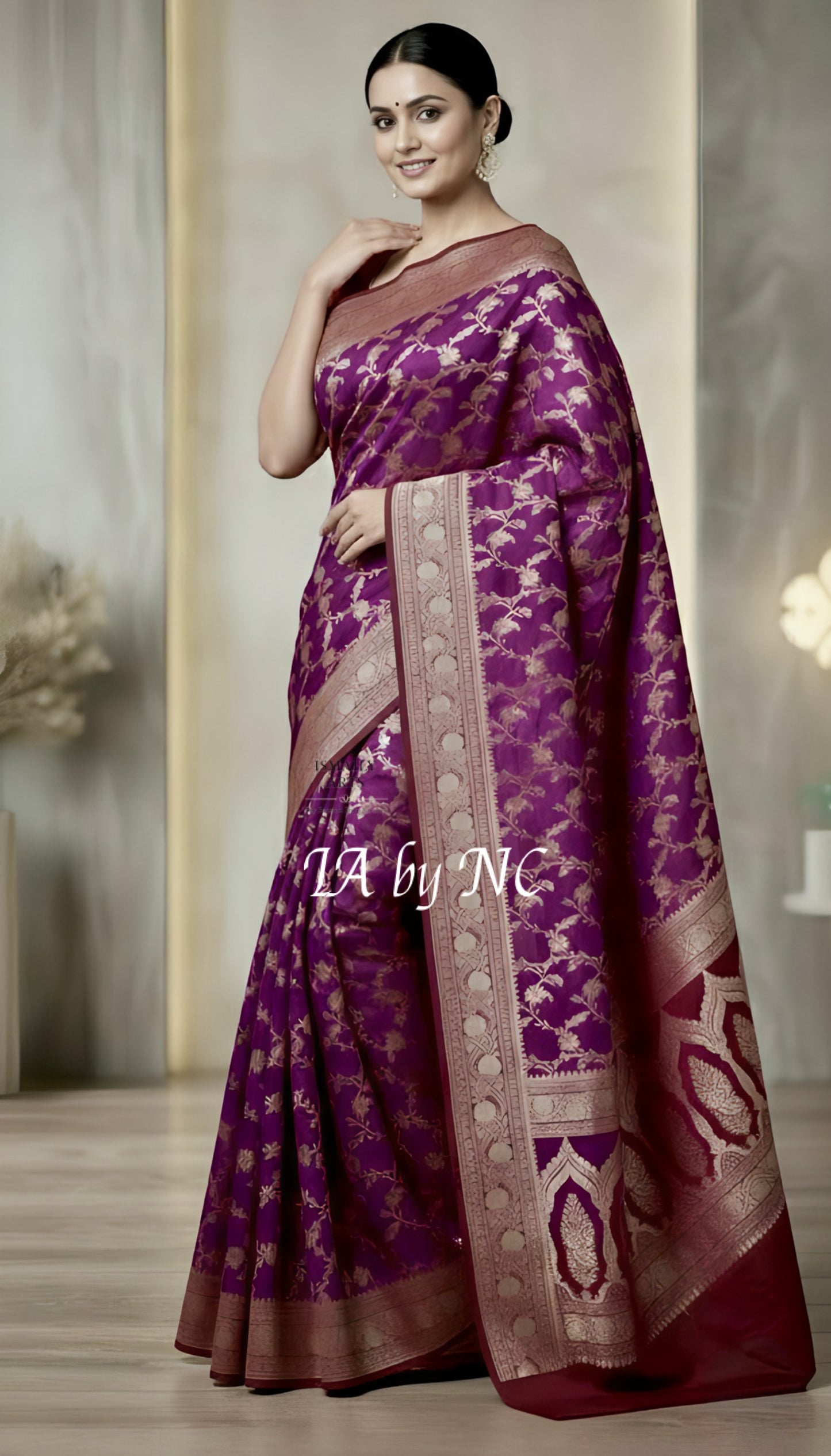Byzantine Banarasi Mashru Katan Silk Saree