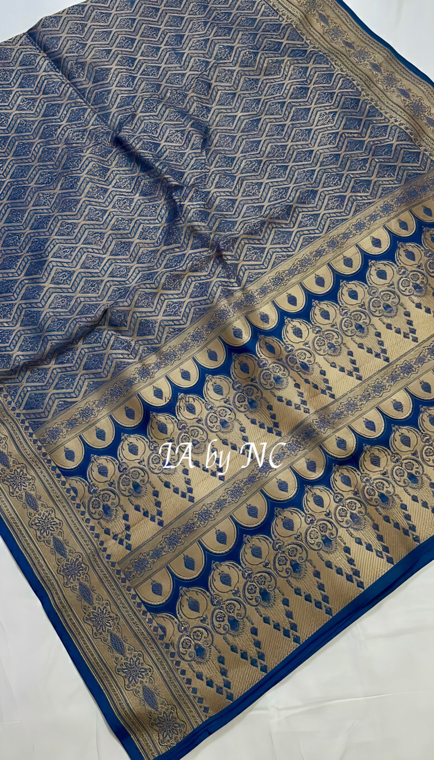 Prussian Banarasi Mashru Katan Silk Saree