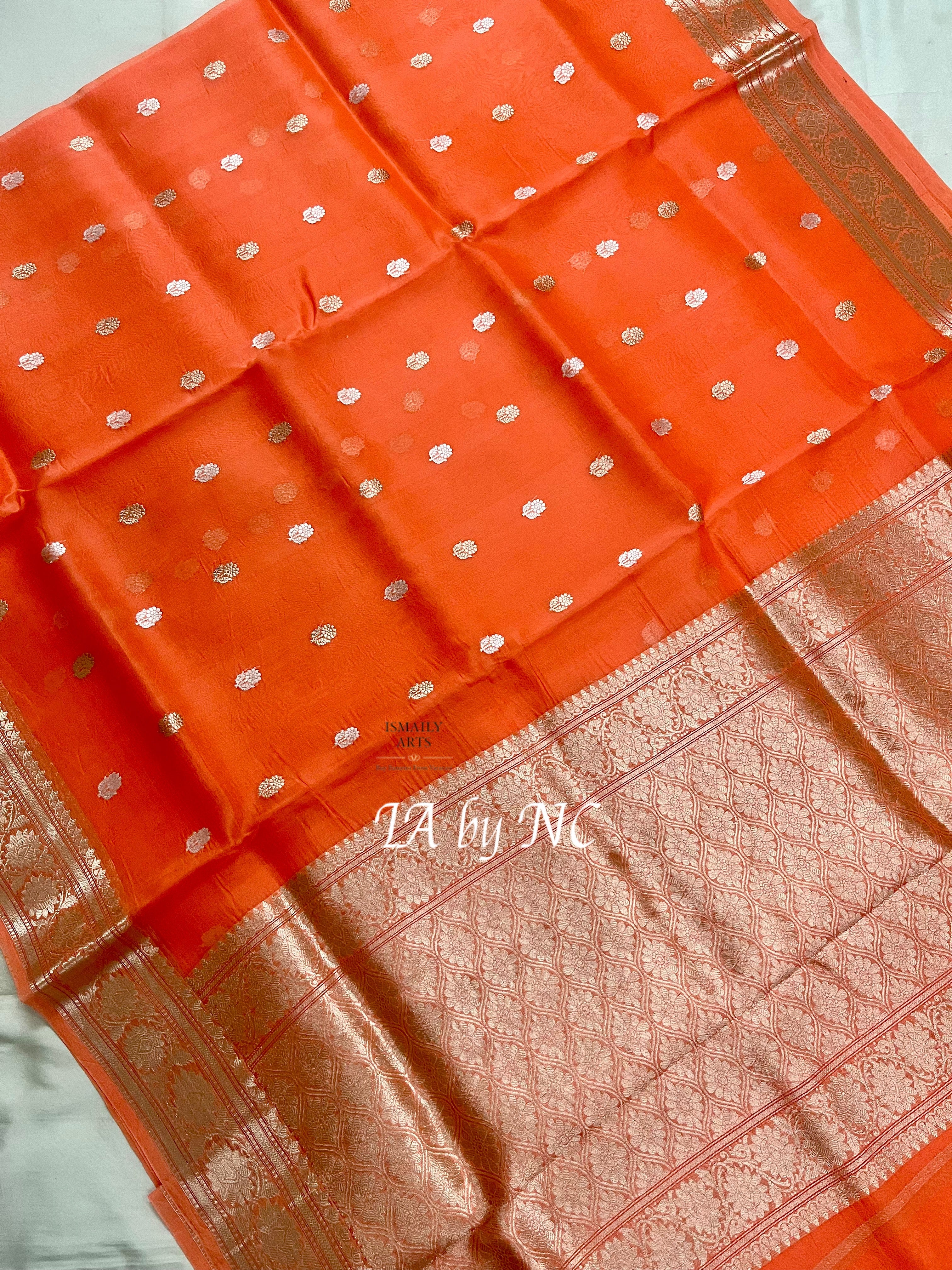 Tiger Banarasi Pure Kora Silk Kadwa Saree