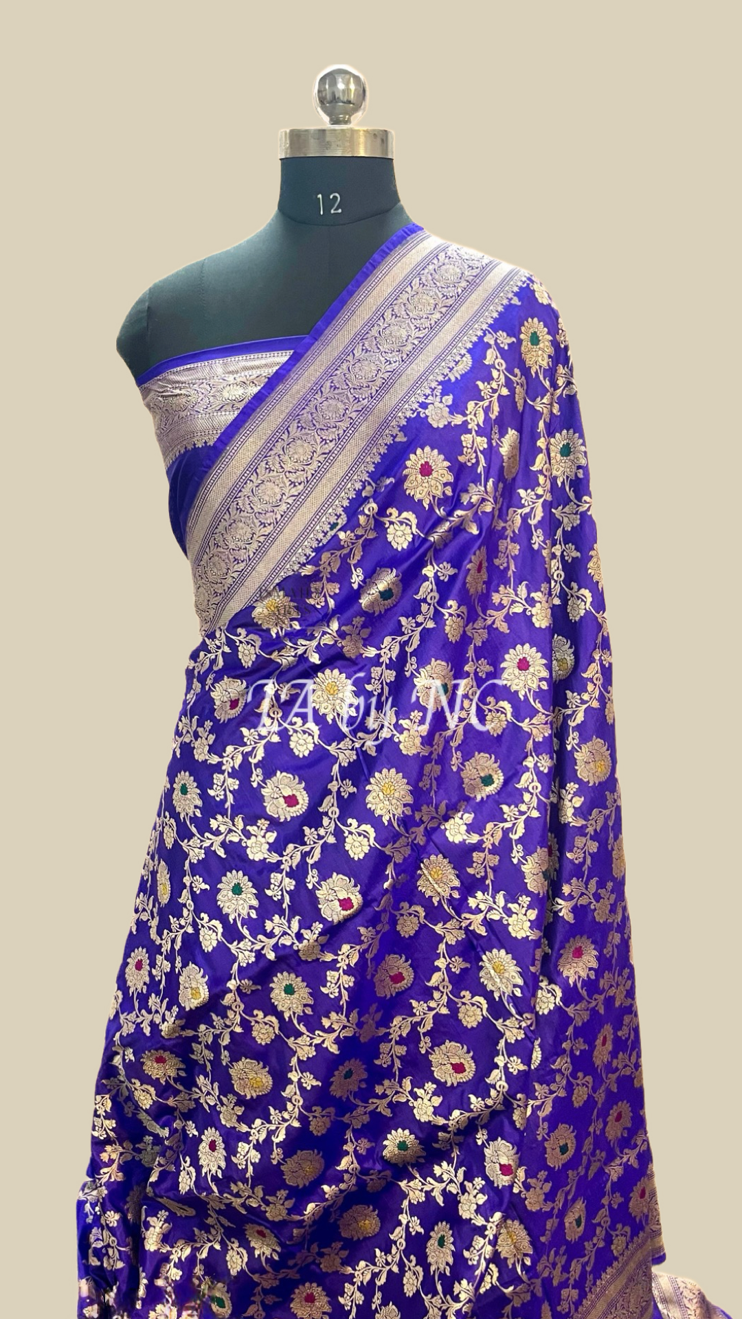 Grape Banarasi Pure Katan Silk Meenakari Pattu Saree