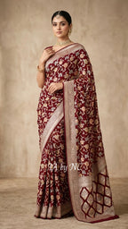 Byzantine Banarasi Pure Khaddi Georgette Saree