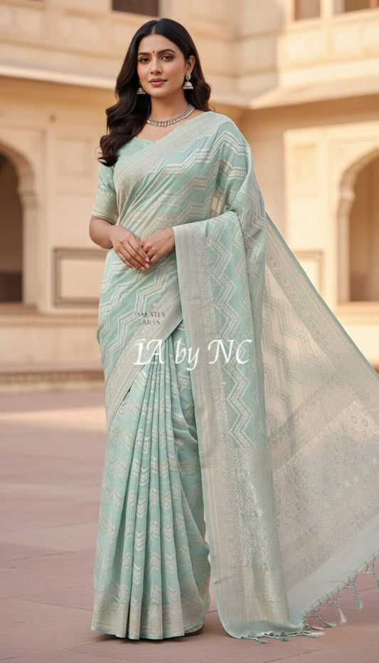 Baby Banarasi Pure Khaddi Georgette Saree