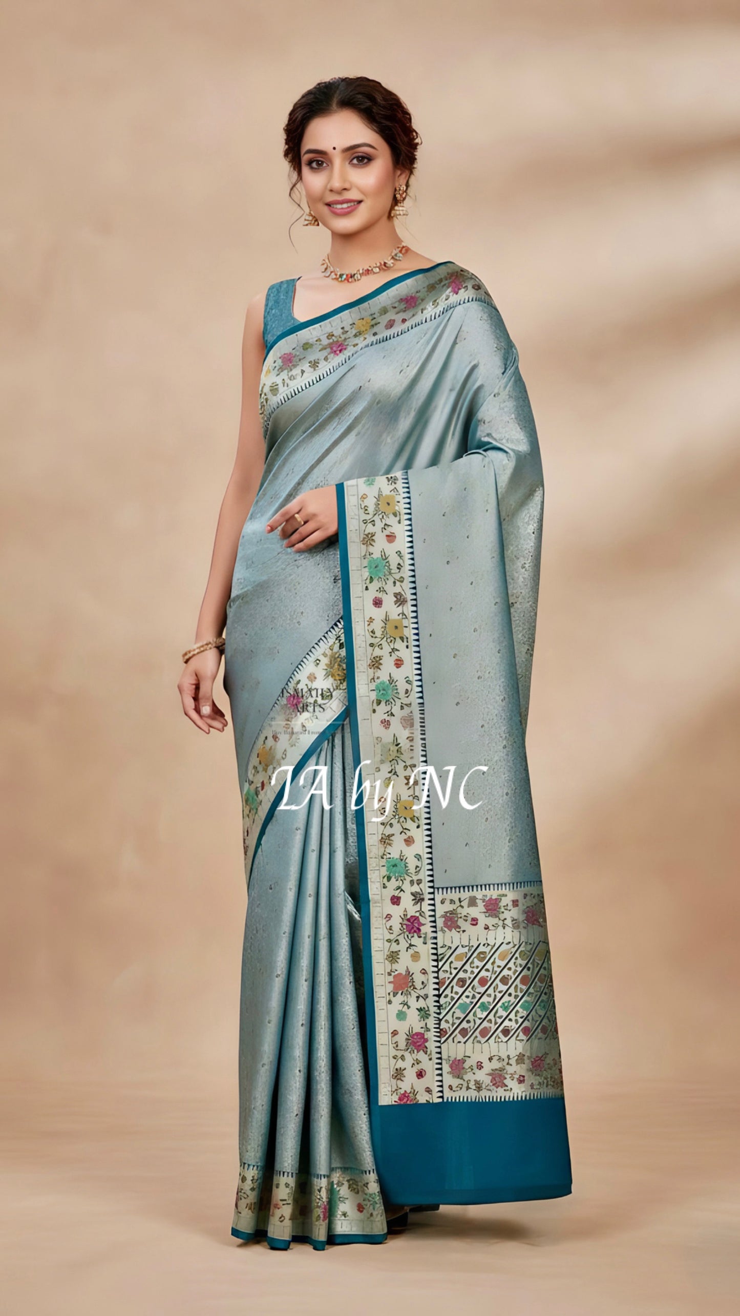 German Banarasi Pure Khaddi Tussar Georgette Brocade Saree
