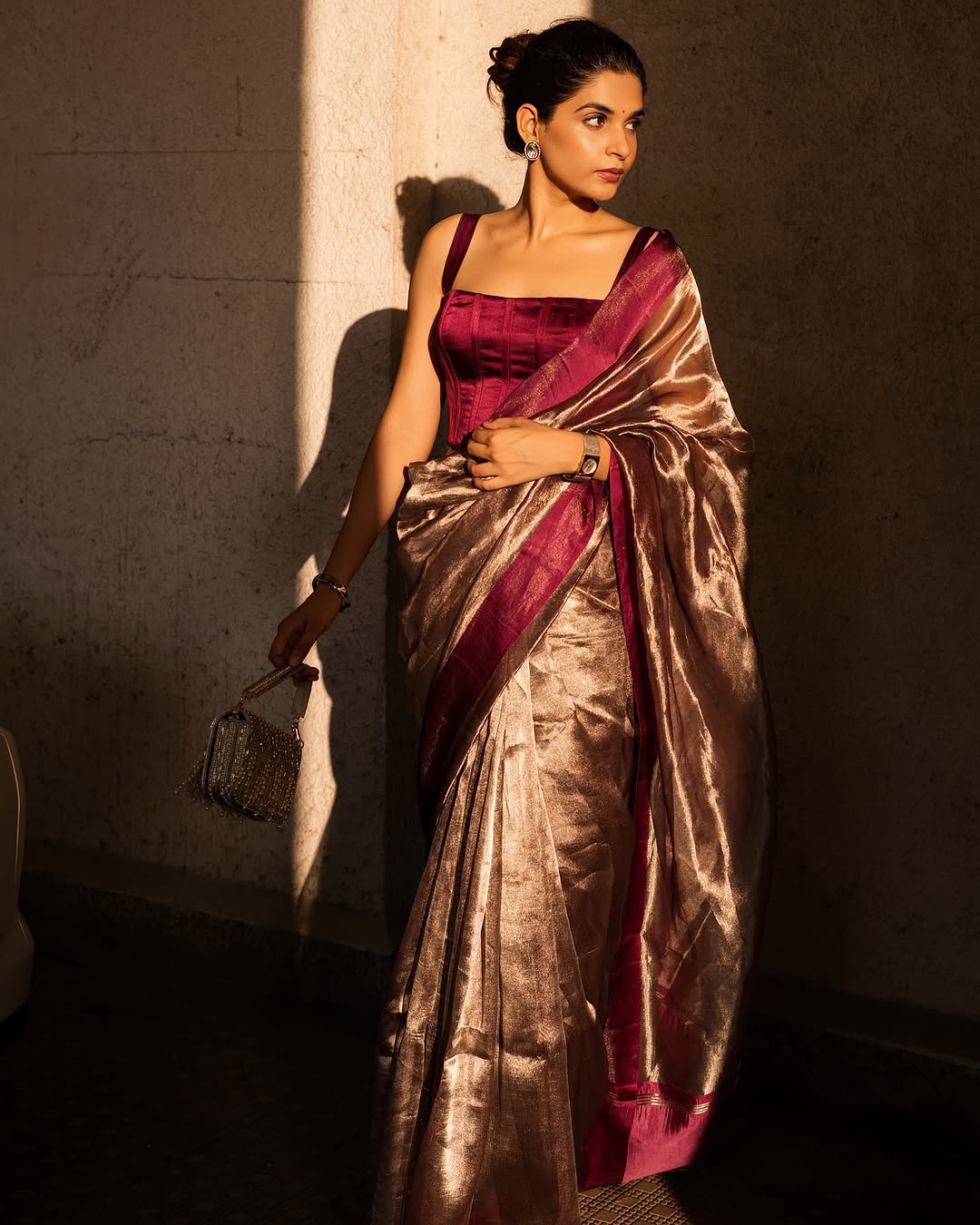 Barn Banarasi Pure Tissue Silk Saree - Satin Border