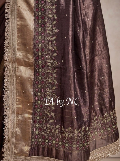 Syrup Banarasi Pure Tissue Silk Handwork Saree