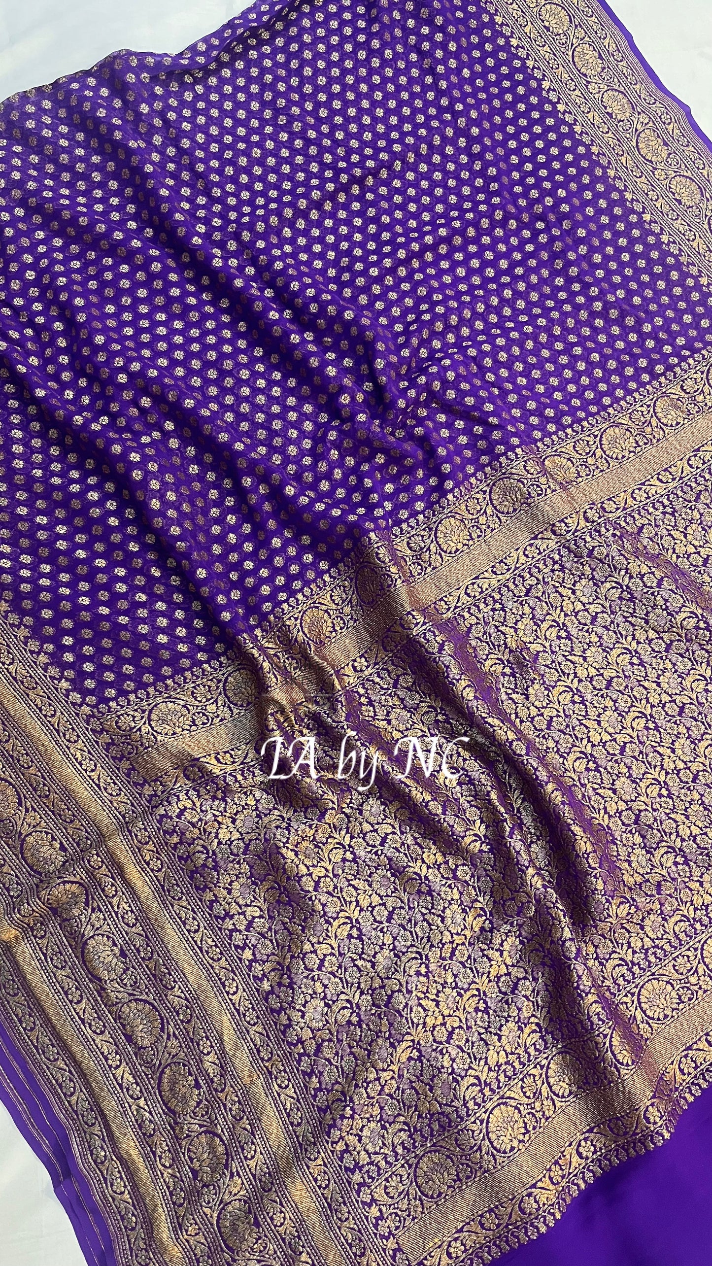 Purple Banarasi Pure Khaddi Georgette Saree