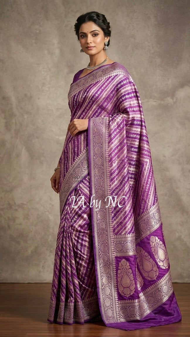 Mulberry Banarasi Pure Chiffon Georgette Saree