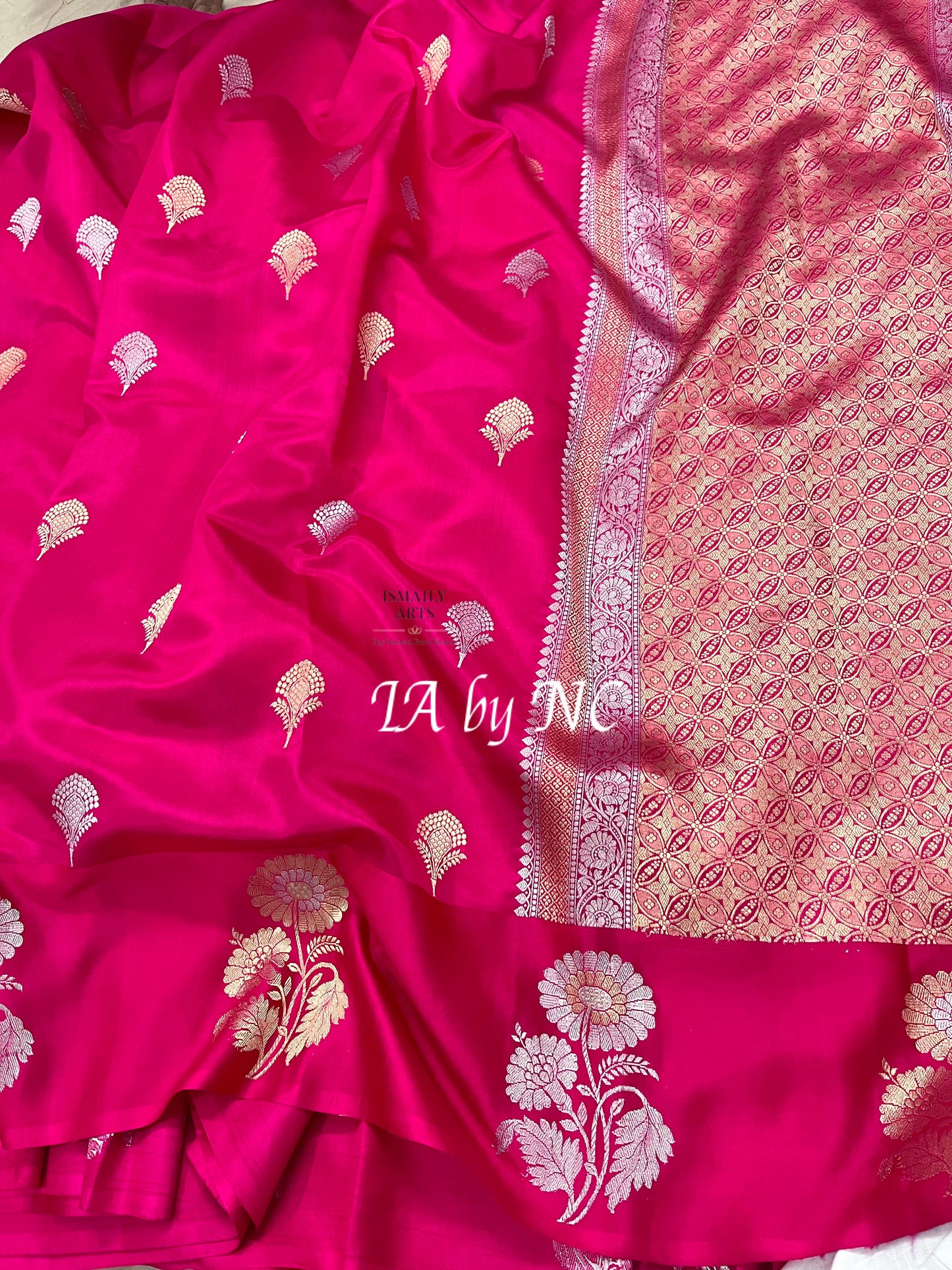 Ruby Banarasi Pure Katan Silk Raw Mango Kadwa Saree