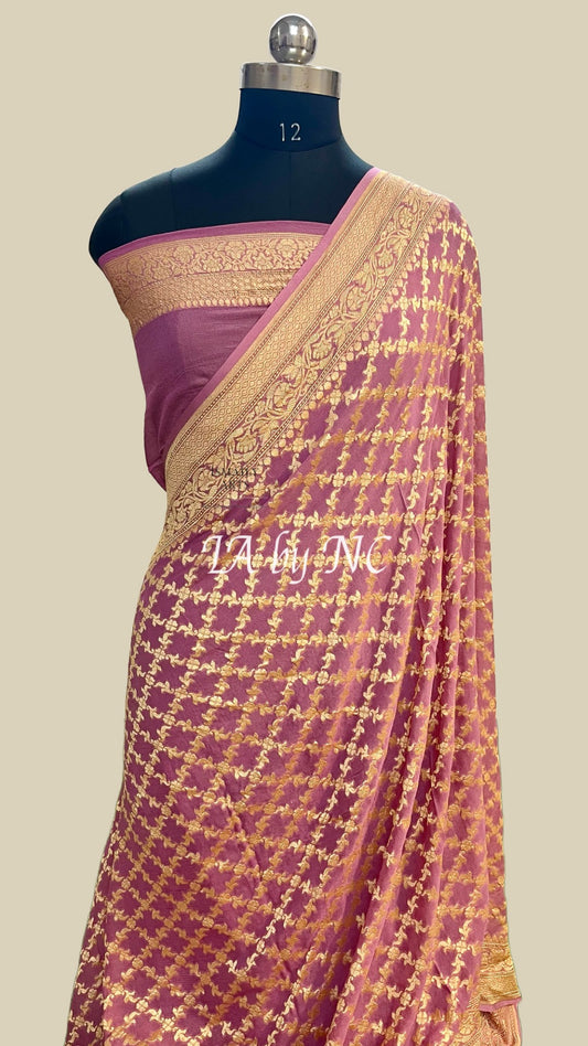 Thulian Banarasi Pure Khaddi Georgette Saree