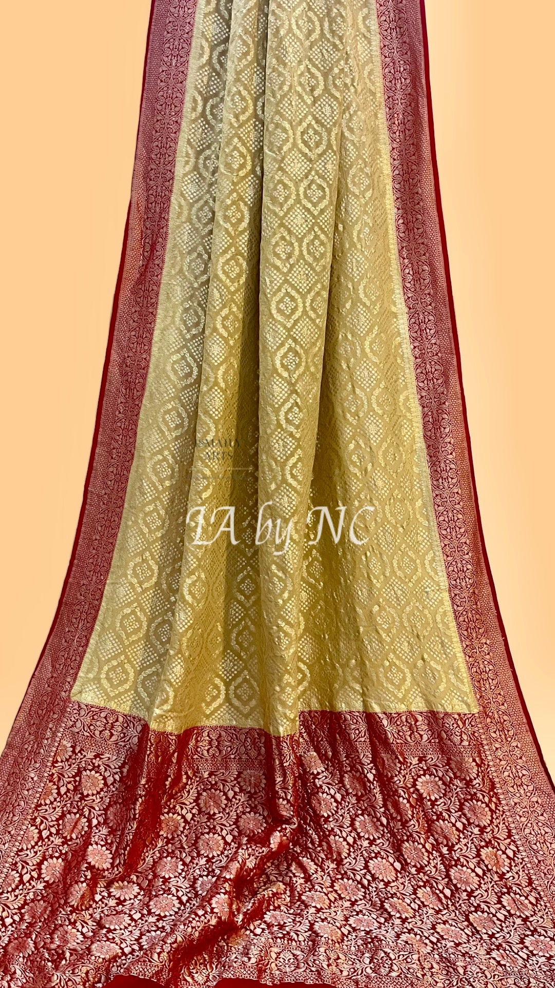 Beige Banarasi Pure Khaddi Georgette Saree