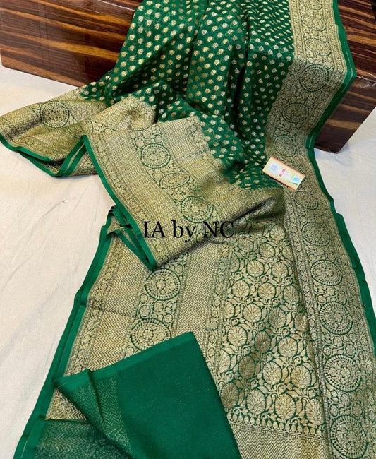 Forest Banarasi Pure Khaddi Georgette Saree