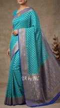 Turquoise Banarasi Pure Khaddi Georgette Saree