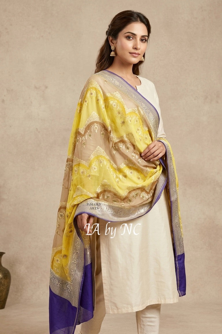 Banarasi Pure Khaddi Georgette Dupatta