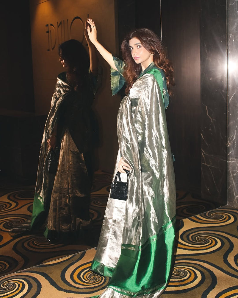 Sacramento Banarasi Pure Tissue Silk Saree - Satin Border