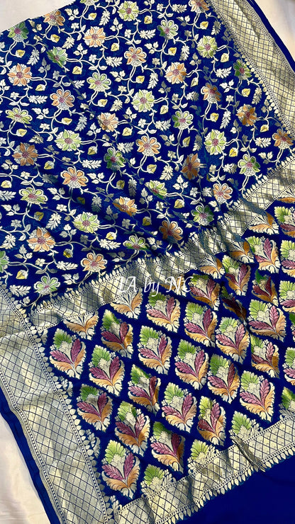 German Banarasi Pure Khaddi Georgette Saree