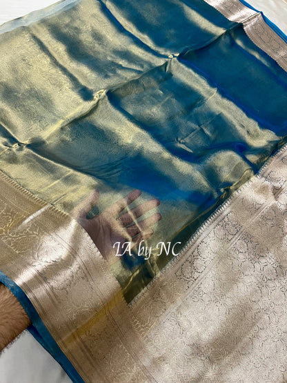 Prussian Banarasi Pure Tissue Silk Saree