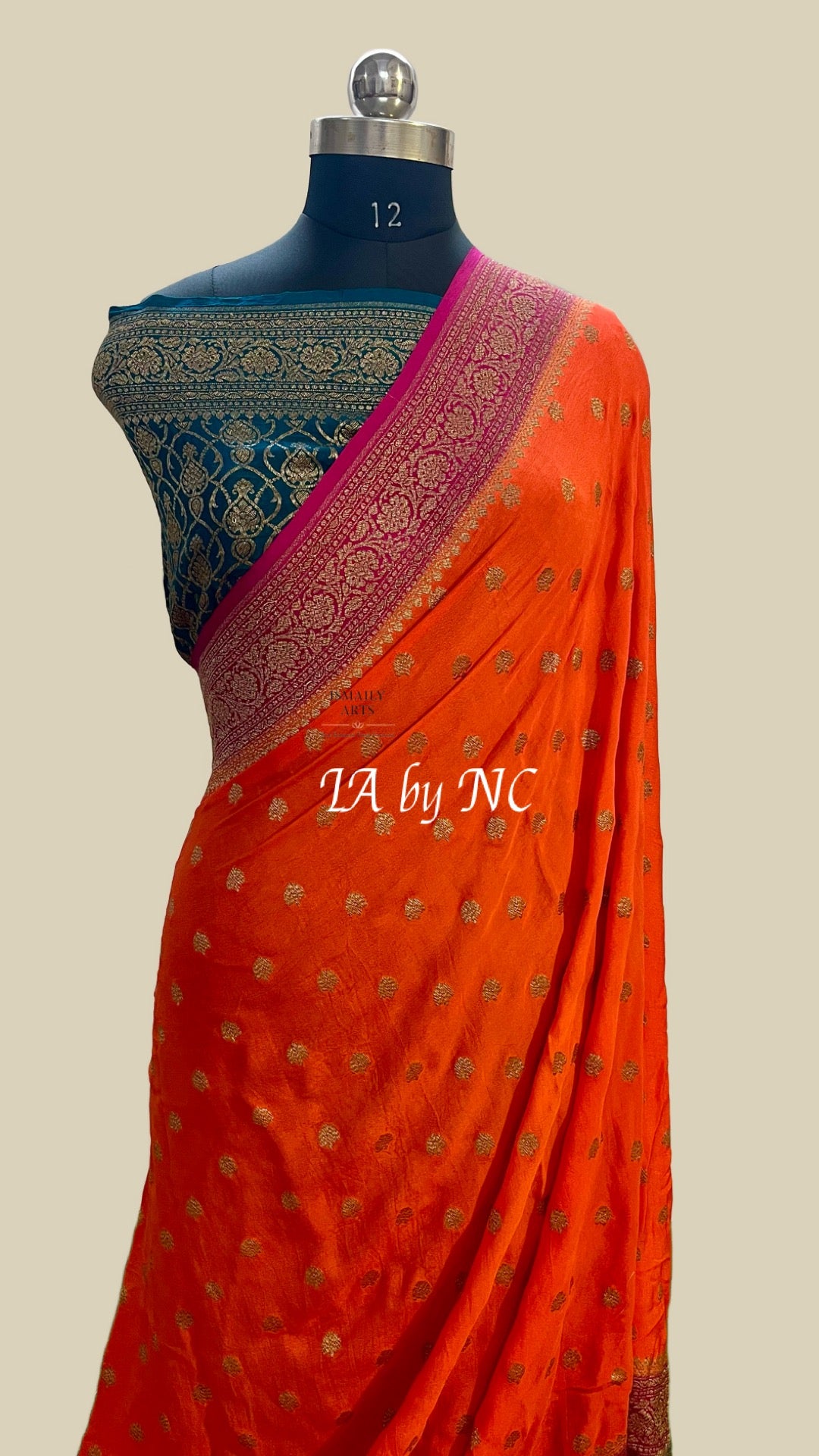Scarlet Banarasi Pure Khaddi Georgette Crepe Saree