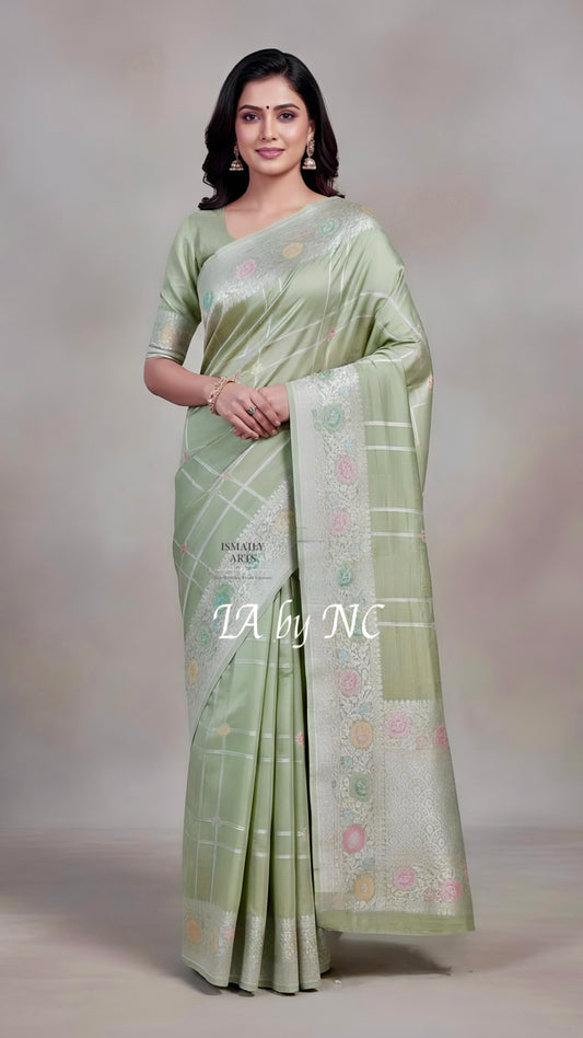 Tea Banarasi Pure Khaddi Tussar Georgette Paithani Saree