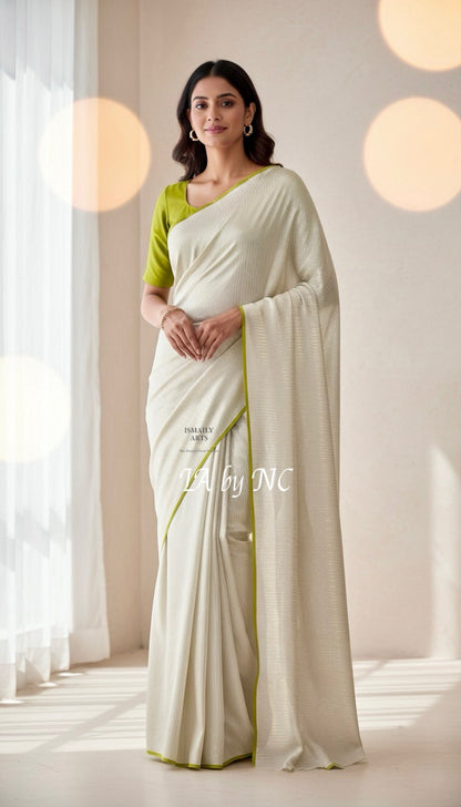 Offwhite Banarasi Pure Khaddi Georgette Saree