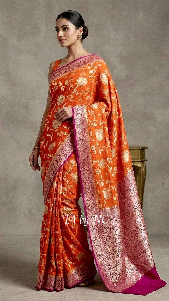 Tiger Banarasi Pure Chiffon Georgette Saree