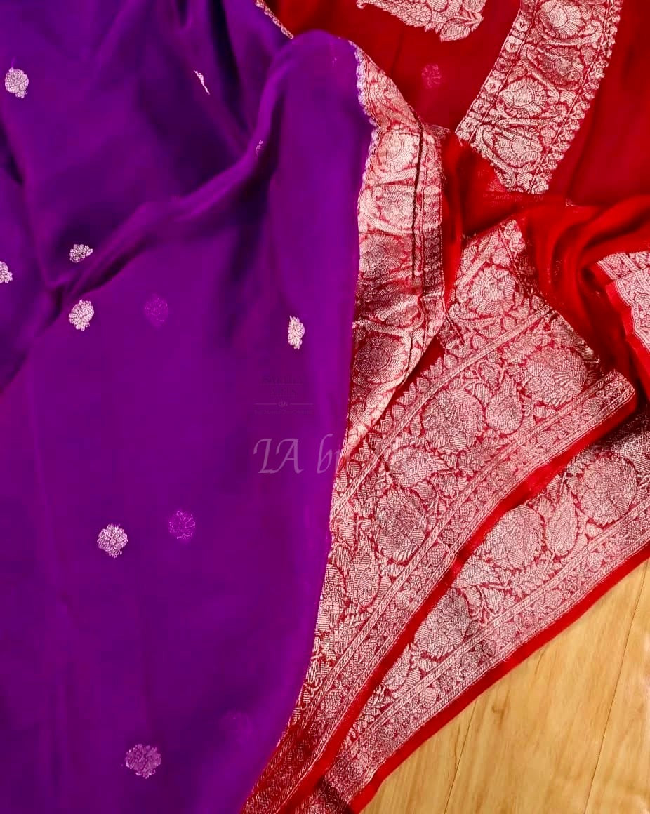 Lollipop Banarasi Pure Khaddi Georgette Kadwa Saree