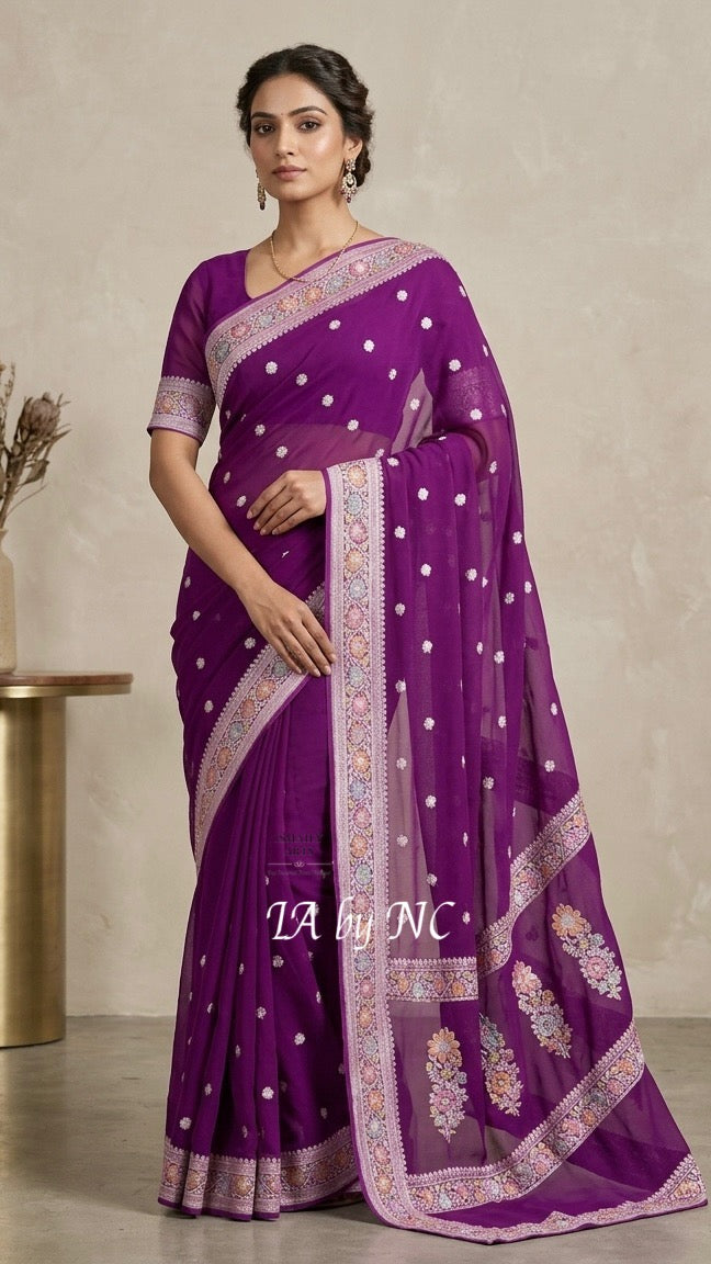 Lollipop Banarasi Pure Khaddi Georgette Kadwa Saree