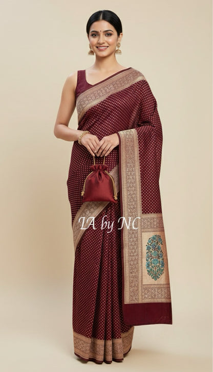 Hickory Banarasi Pure Khaddi Georgette Saree