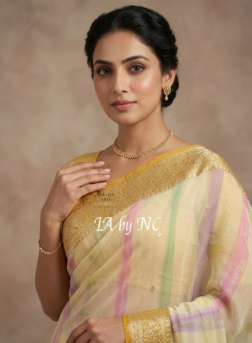 Dijon Banarasi Pure Khaddi Georgette Kadwa Saree