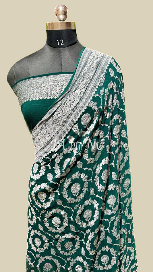 Sacramento Banarasi Pure Khaddi Georgette Saree