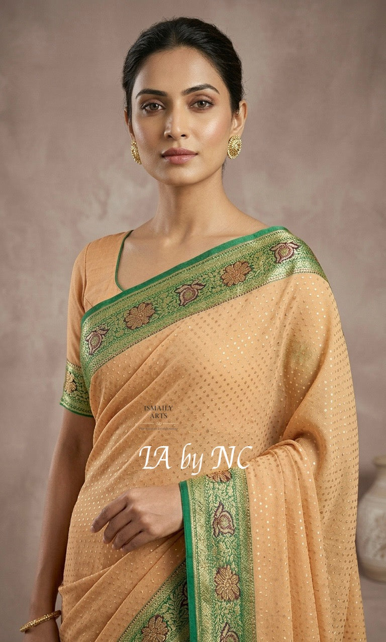 Dijon Banarasi Pure Khaddi Georgette Saree