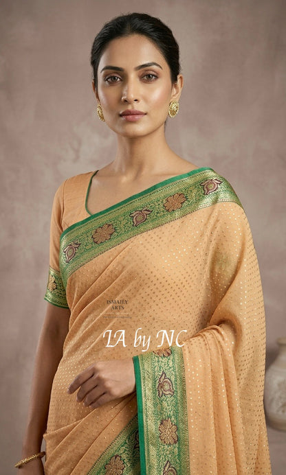 Dijon Banarasi Pure Khaddi Georgette Saree