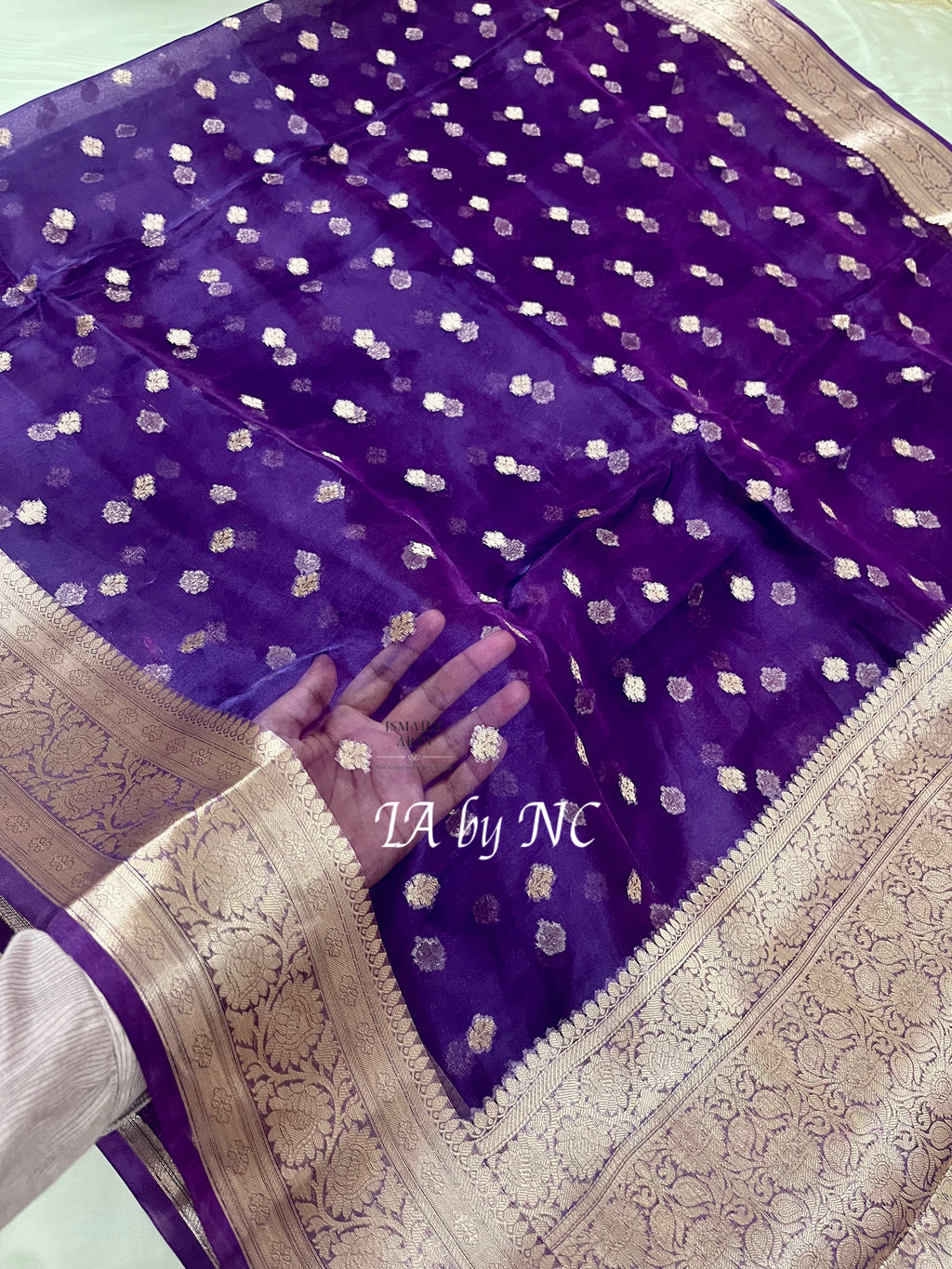 Grape Banarasi Pure Tissue Silk Saree