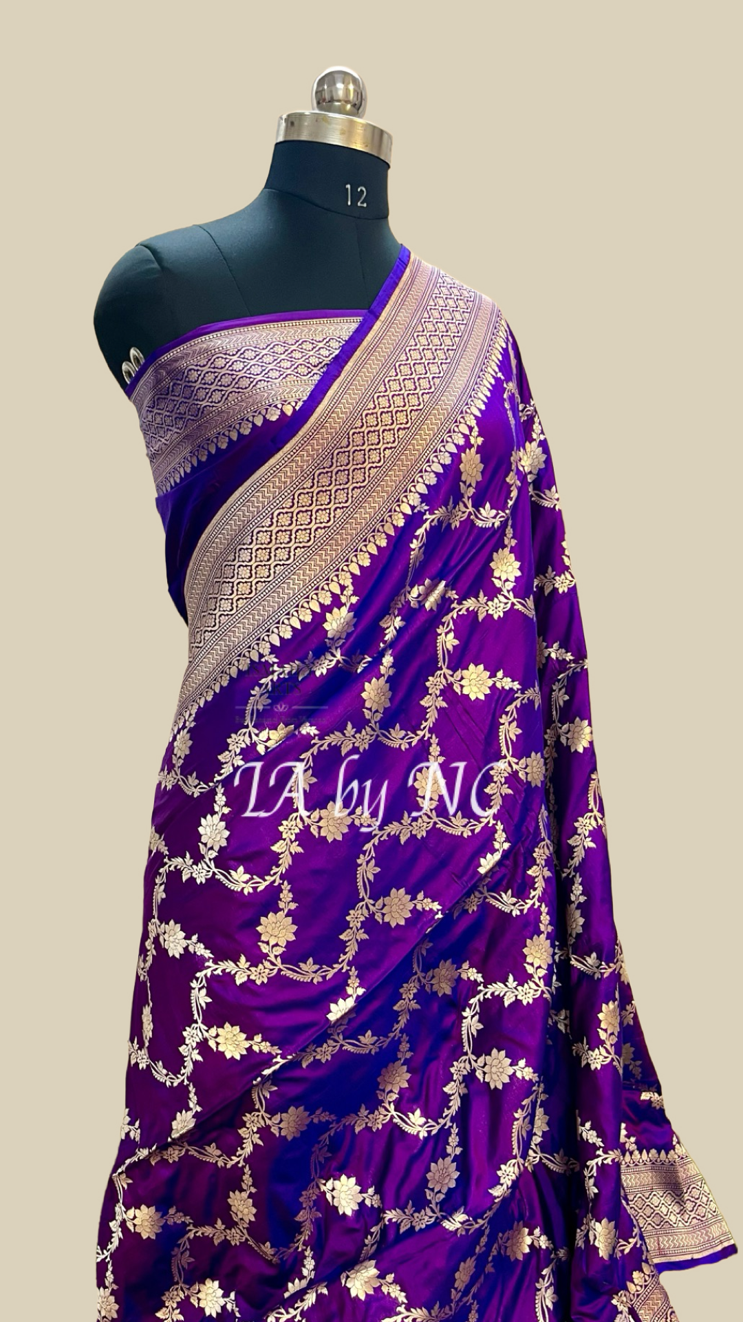 Grape Banarasi Pure Katan Silk Pattu Saree
