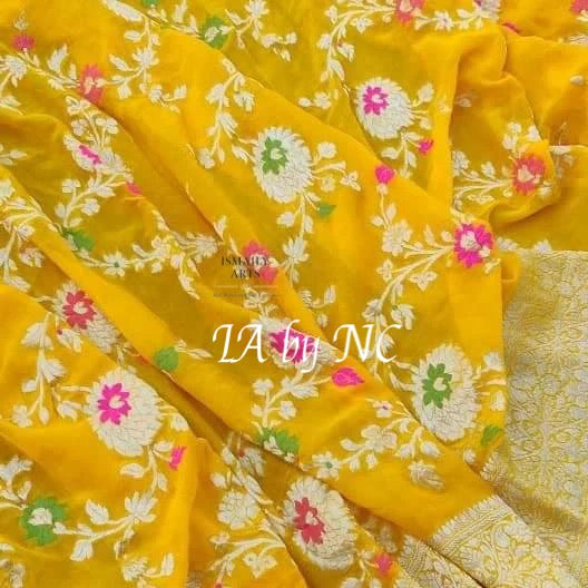 Tuscany Banarasi Pure Khaddi Georgette Meenakari Saree