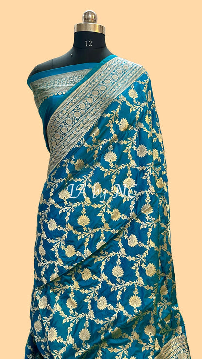 Prussian Banarasi Pure Katan Silk Pattu Saree