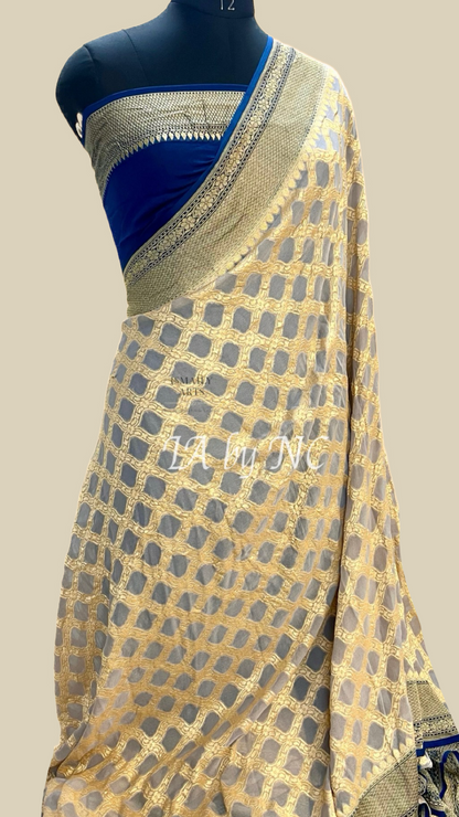 Rhino Banarasi Pure Khaddi Georgette Saree
