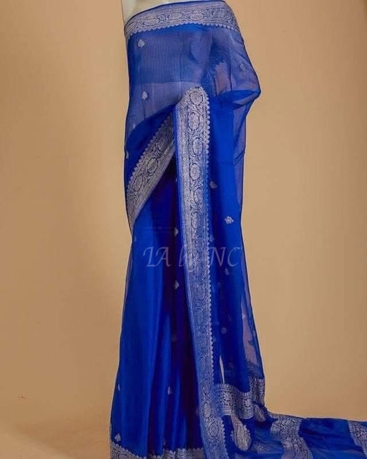 Royal Banarasi Pure Khaddi Georgette Kadwa Saree