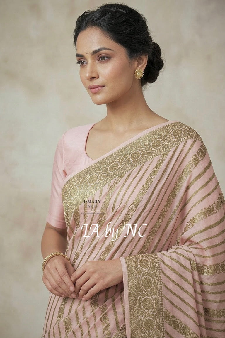 Flamingo Banarasi Pure Chiffon Georgette Saree