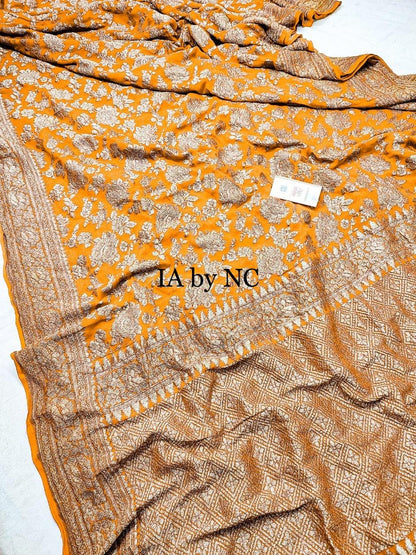 Amber Banarasi Pure Khaddi Georgette Saree