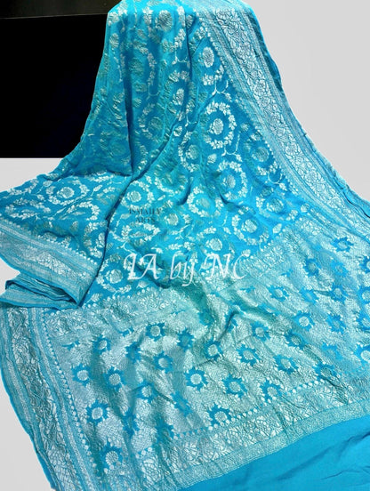 Sky Banarasi Pure Khaddi Georgette Saree
